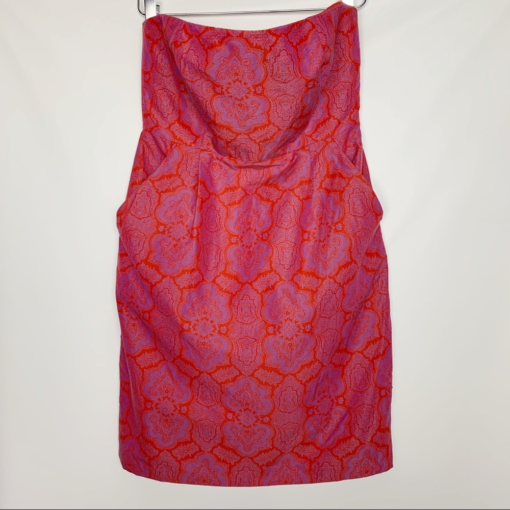 J. Crew | Strapless Paisley Print Silky Dress 4